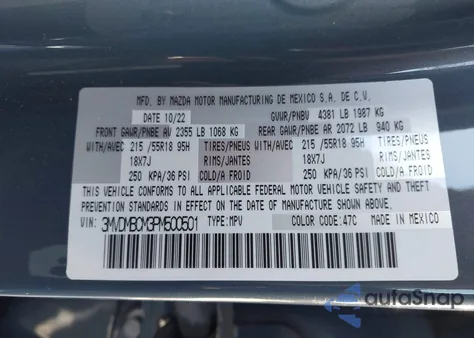 2023 Mazda Cx-30 2.5 S Carbon Edition из США, поврежденный, VIN 3MVDMBCM3PM500501